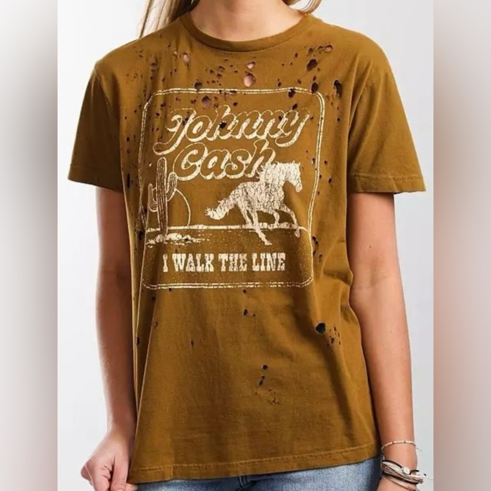 Johnny Cash LG Olive Graphic T-Shirt